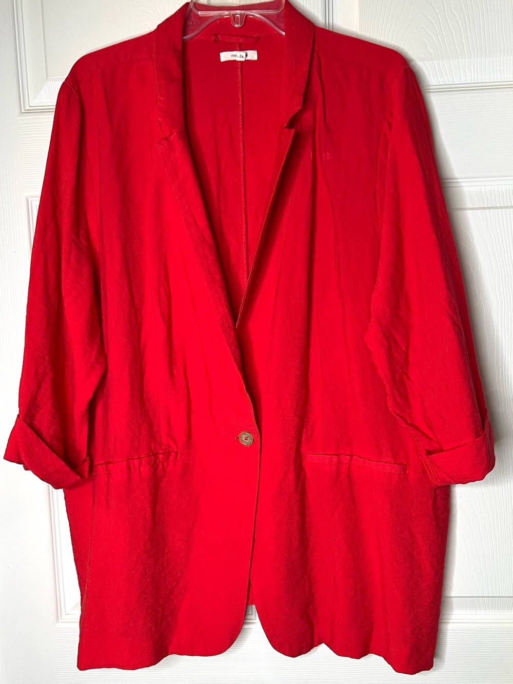 Maurices Sz 2X Red Women’s Summer Relaxed Blazer Jacket Rayon/Nylon